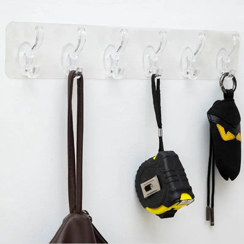 Versatile Transparent Self-Adhesive Hooks 