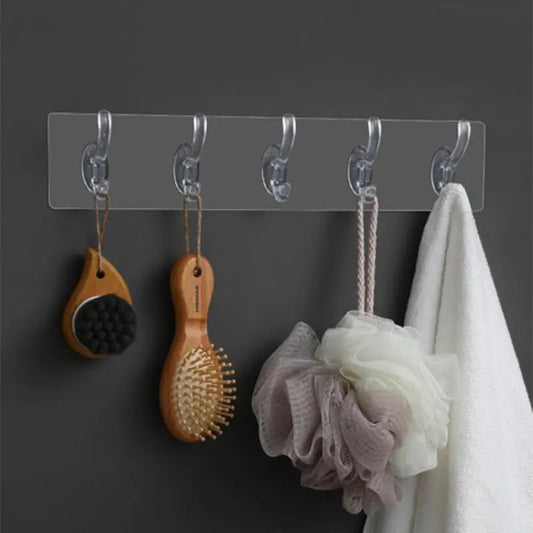 Versatile Transparent Self-Adhesive Hooks 